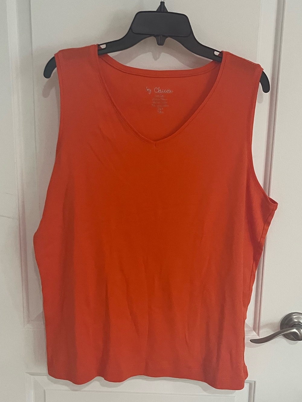Chico's Bright Orange V-Neck Sleeveless Tank